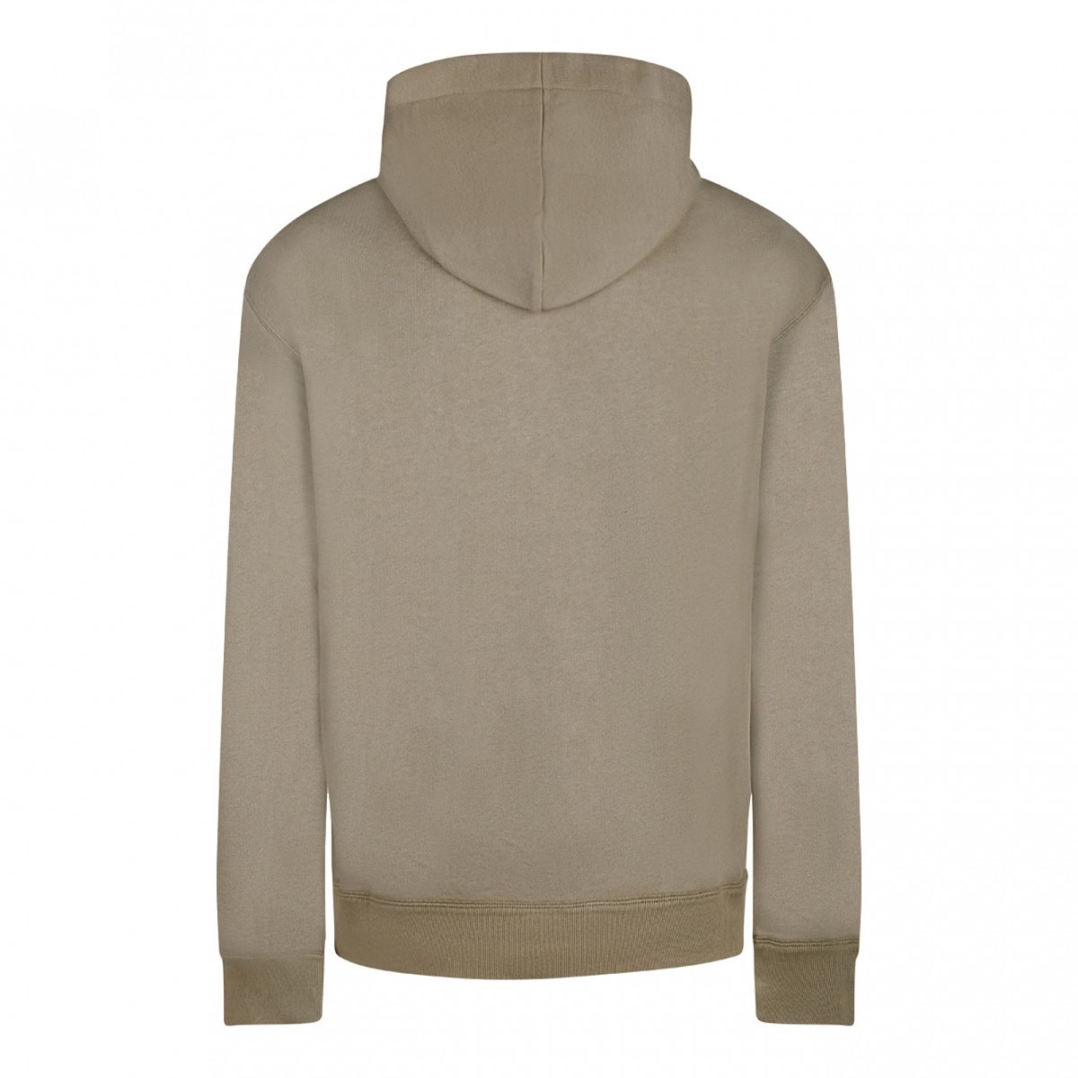 Khaki and Ecru Drawstring Hoodie
