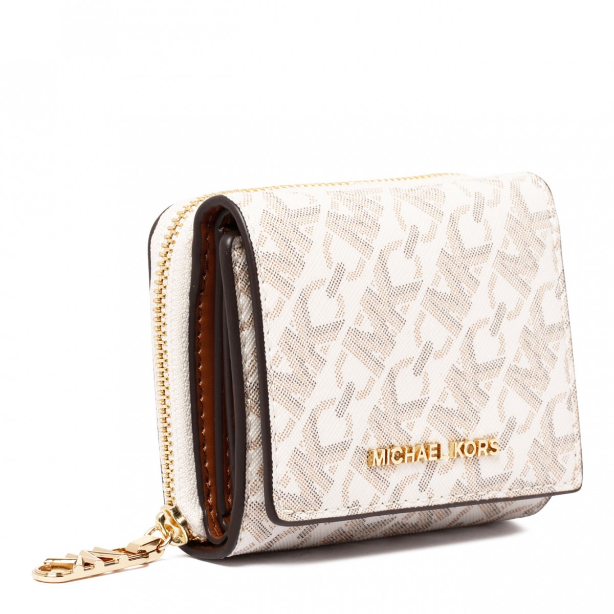 White Logo Print Wallet