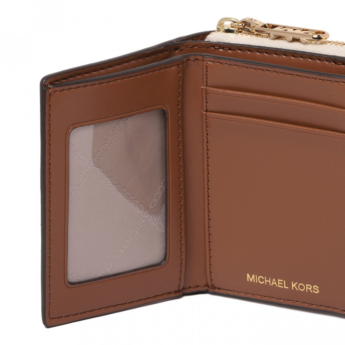 White Logo Print Wallet