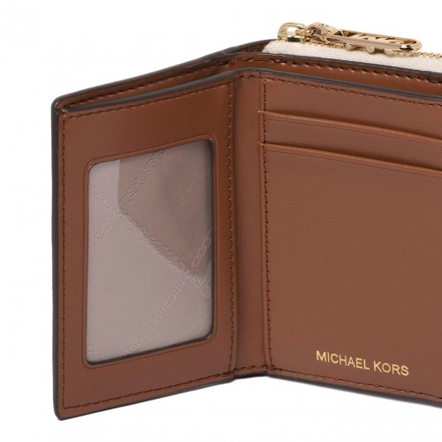 White Logo Print Wallet