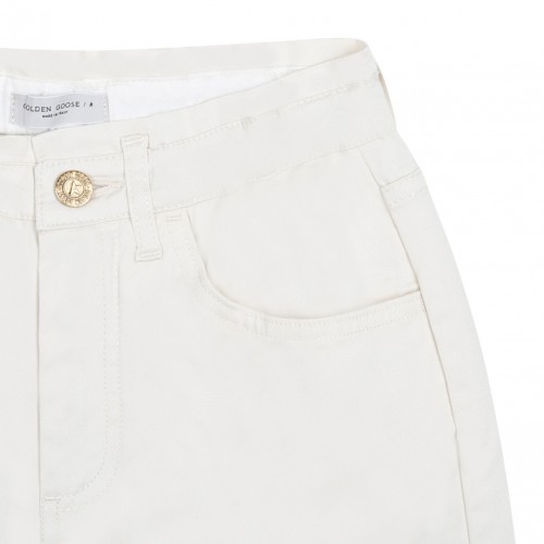 Distressed White Trousers