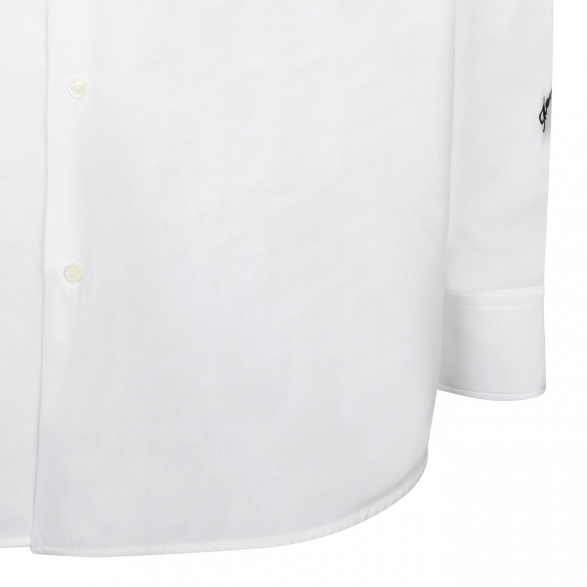 White and Black Logo Embroidered Shirt