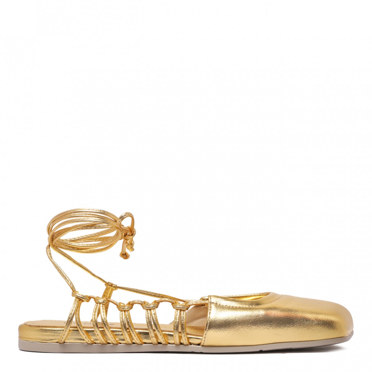 Gold Leather Ballet Flats