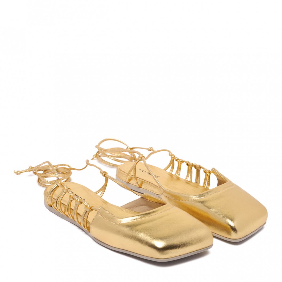 Gold Leather Ballet Flats
