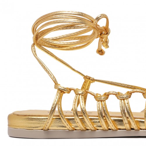 Gold Leather Ballet Flats