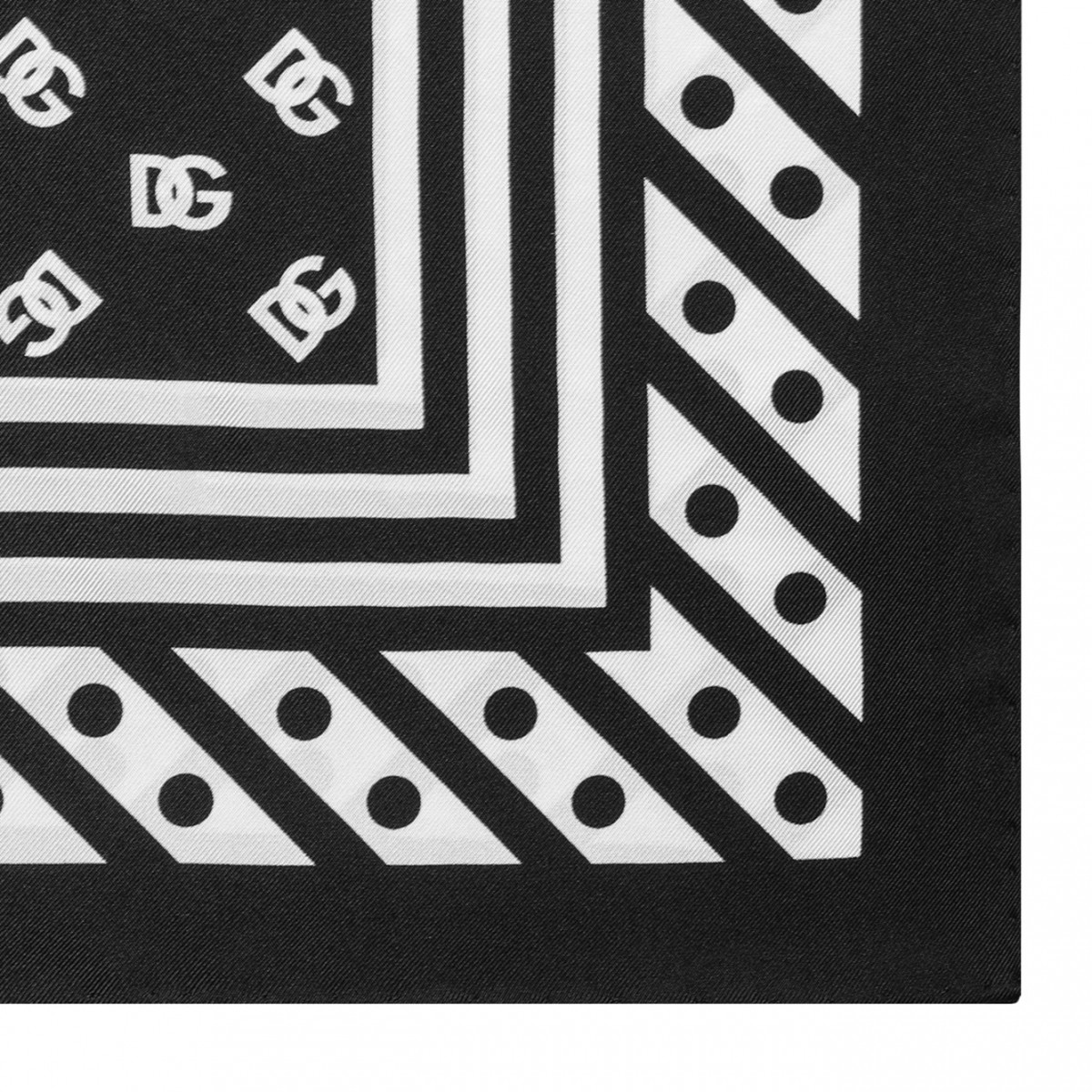 Black and White Logo Print Foulard