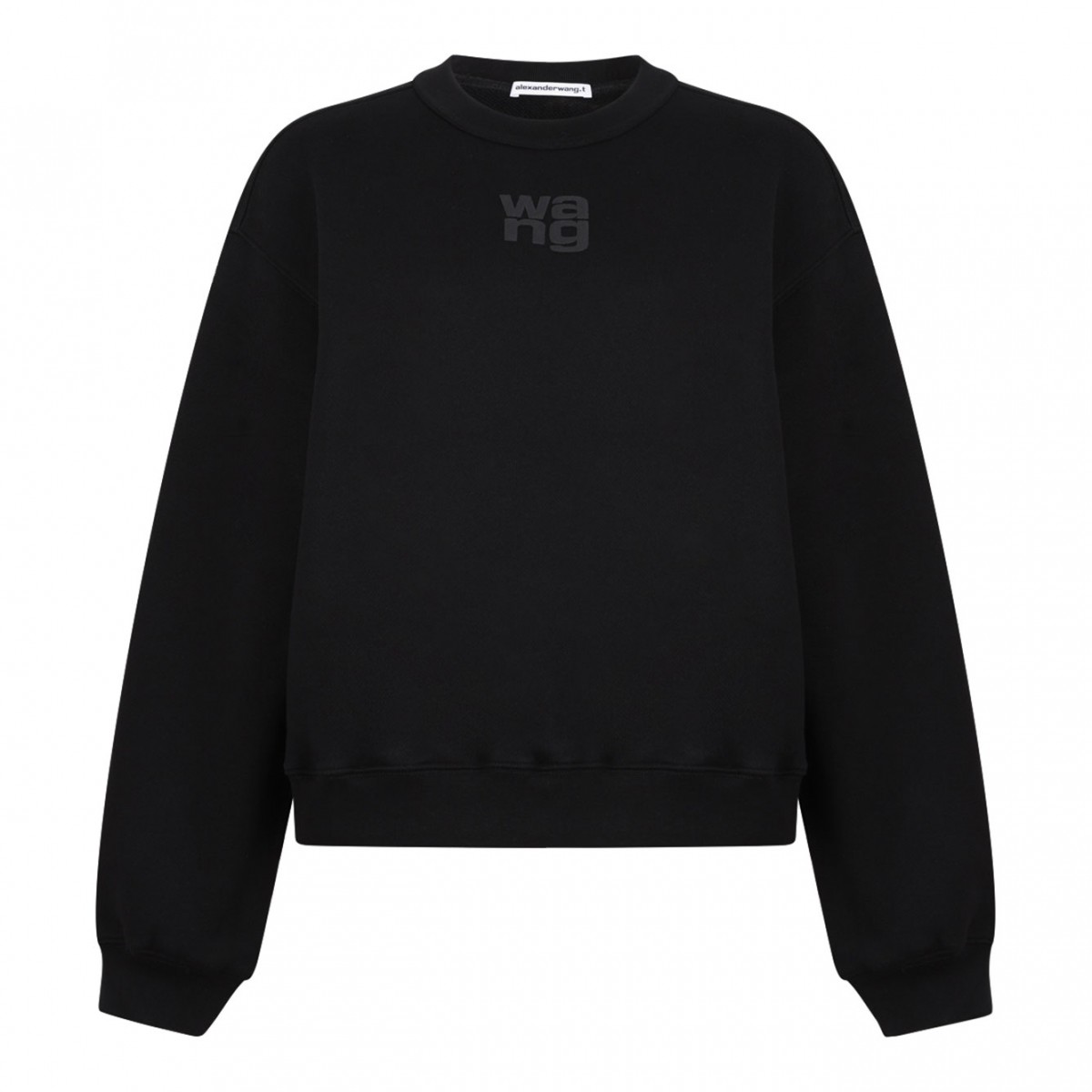 Black Logo-Embossed Cotton Sweatshirt
