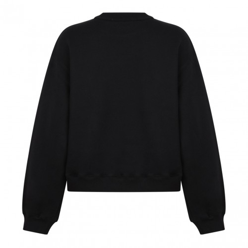 Black Logo-Embossed Cotton Sweatshirt 2