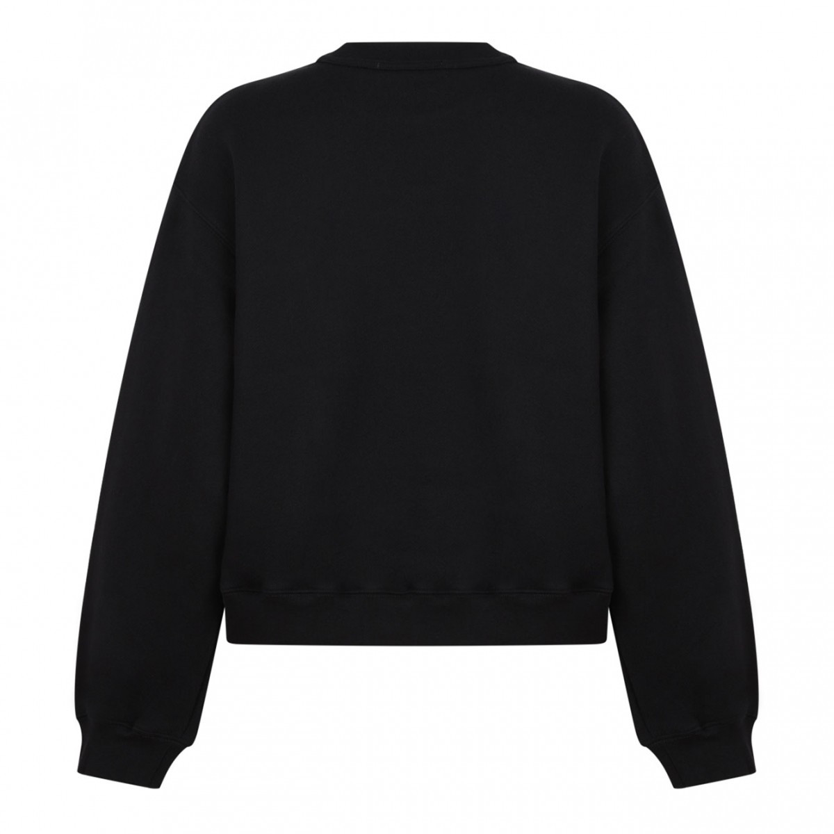 Black Logo-Embossed Cotton Sweatshirt
