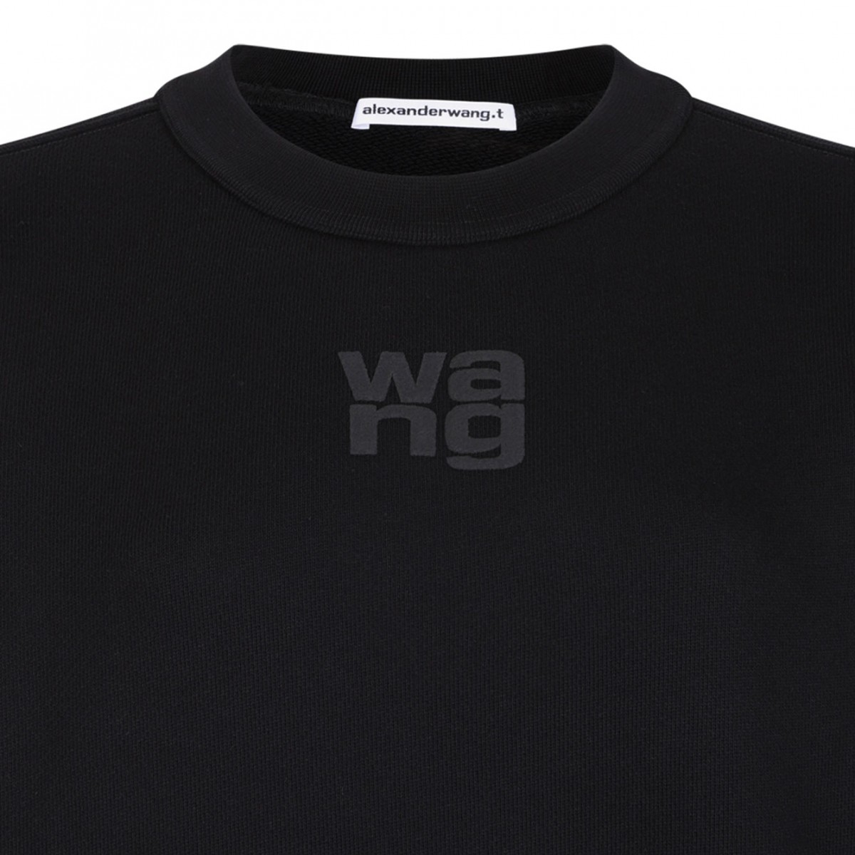 Black Logo-Embossed Cotton Sweatshirt