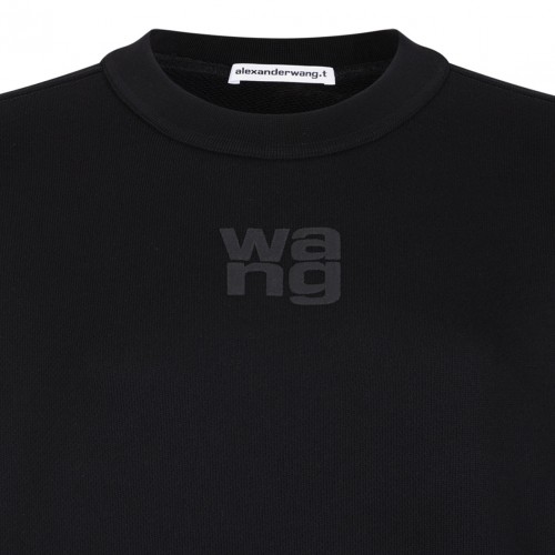 Black Logo-Embossed Cotton Sweatshirt