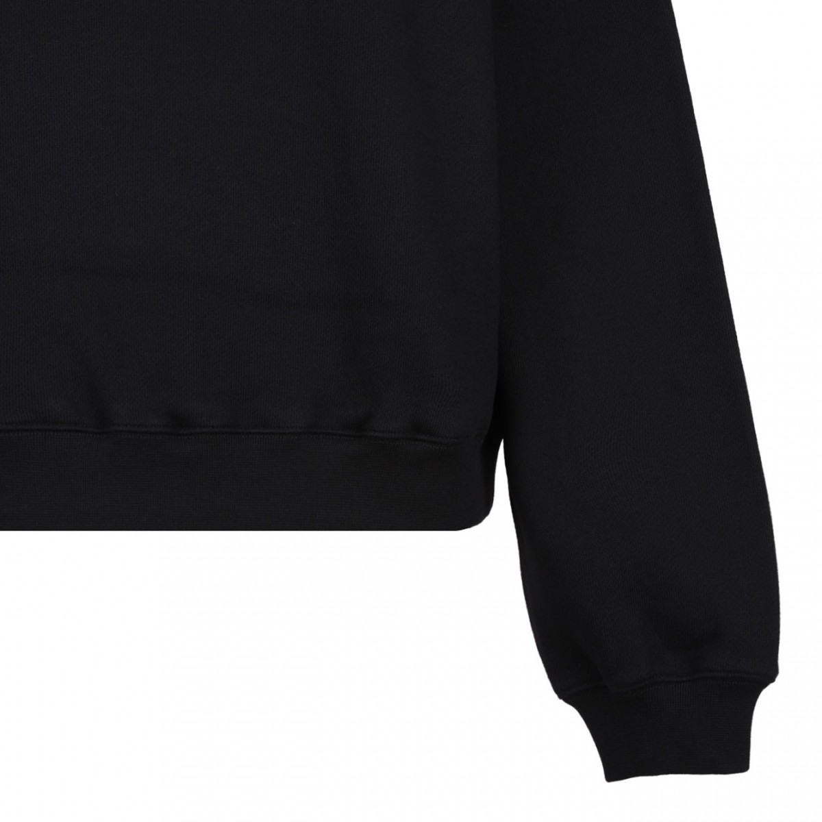 Black Logo-Embossed Cotton Sweatshirt