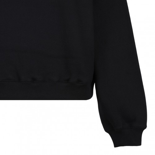 Black Logo-Embossed Cotton Sweatshirt