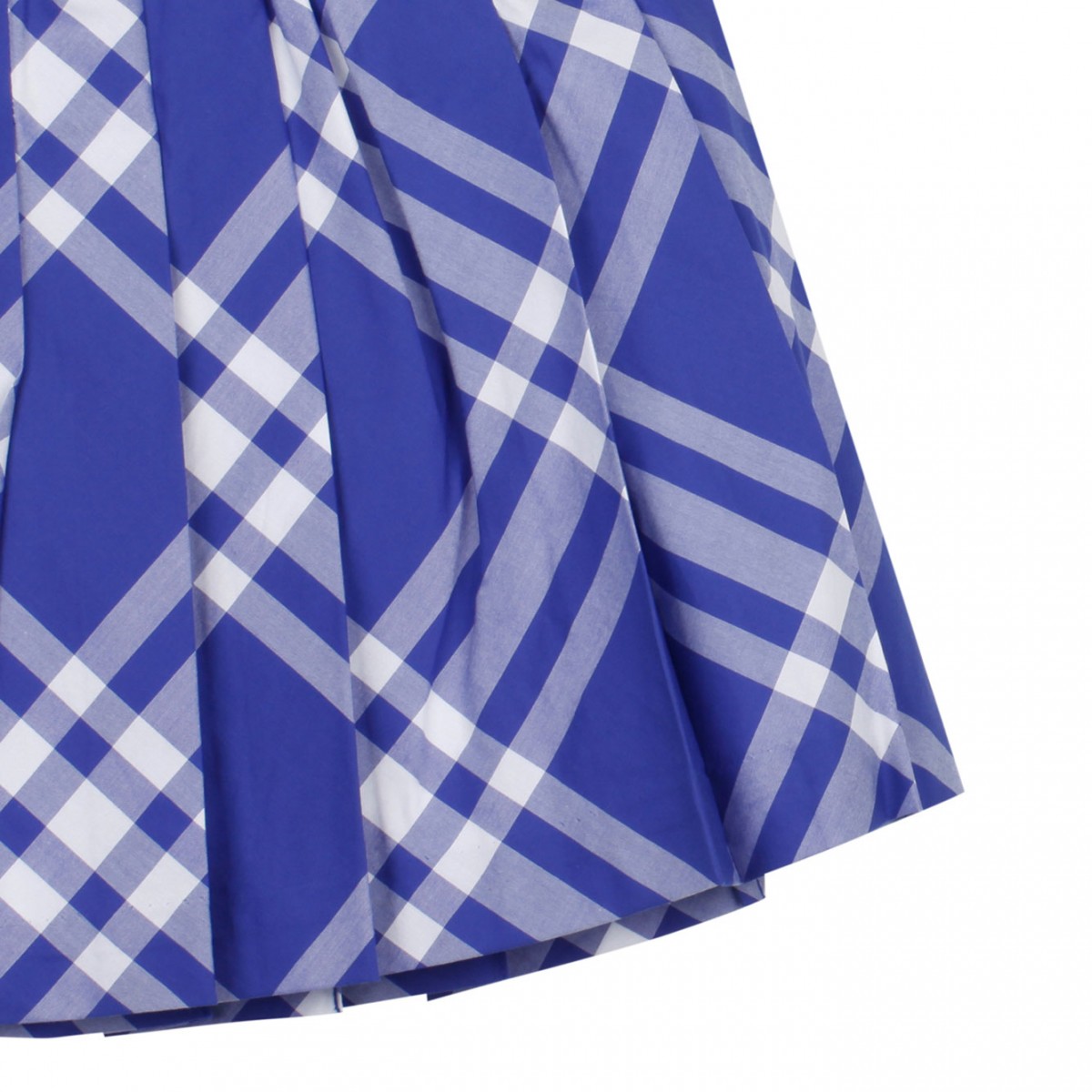 Royal Blue and White Checked Miniskirt