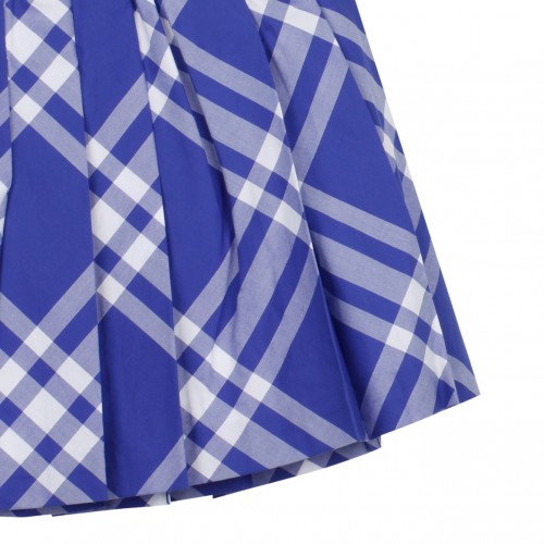 Royal Blue and White Checked Miniskirt