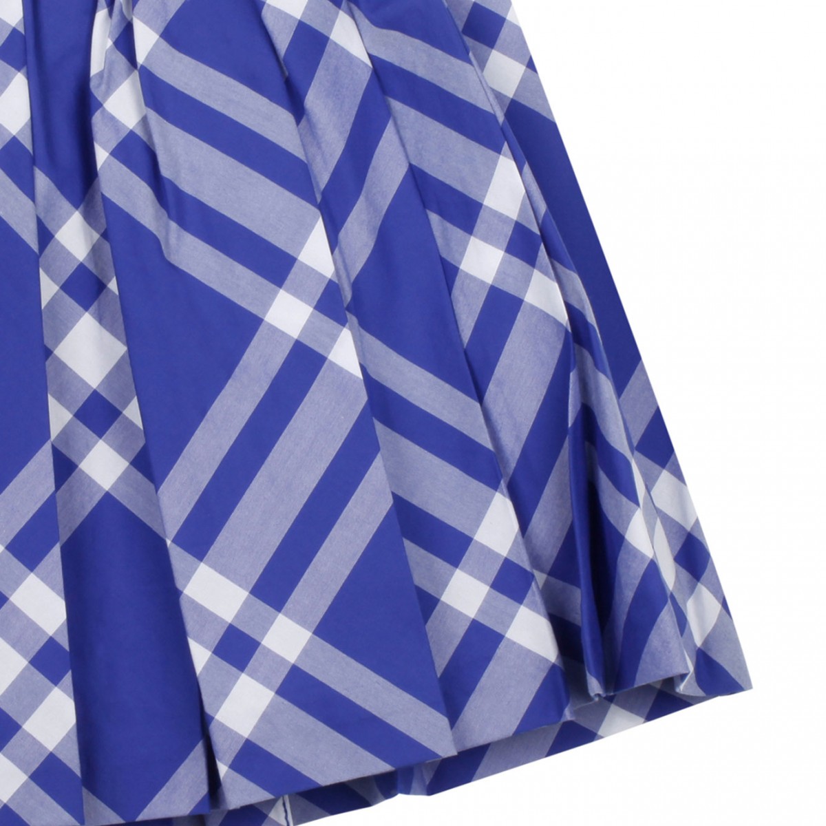 Royal Blue and White Checked Miniskirt