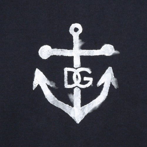 Dark Blue Navy Print T-Shirt