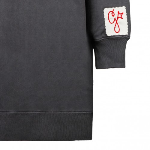 Anthracite Cotton Logo Print Jumper Dress