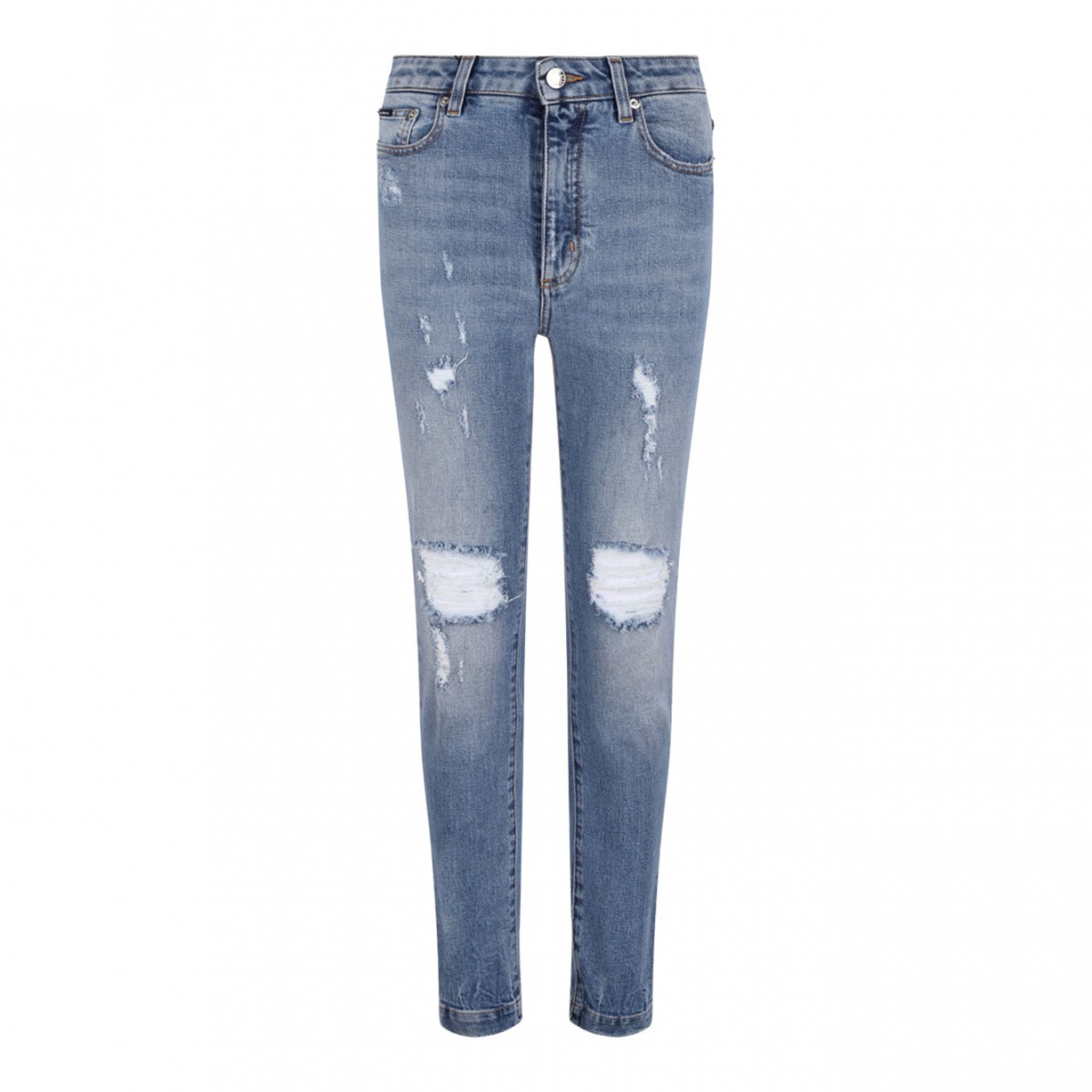 Stretch Denim Audrey Jeans With Rips