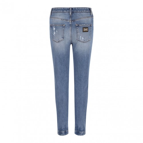 Stretch Denim Audrey Jeans With Rips