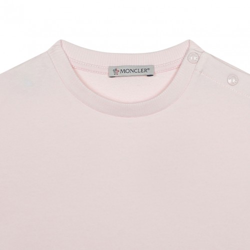 Pink Jersey Dress With White Ruffle Hem