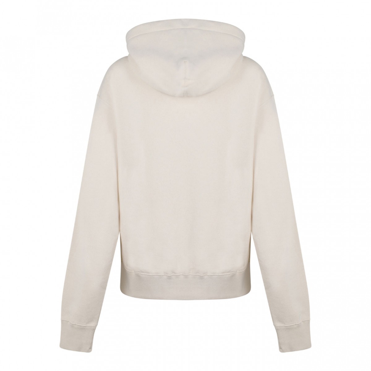 Cream White Logo Print Hoodie