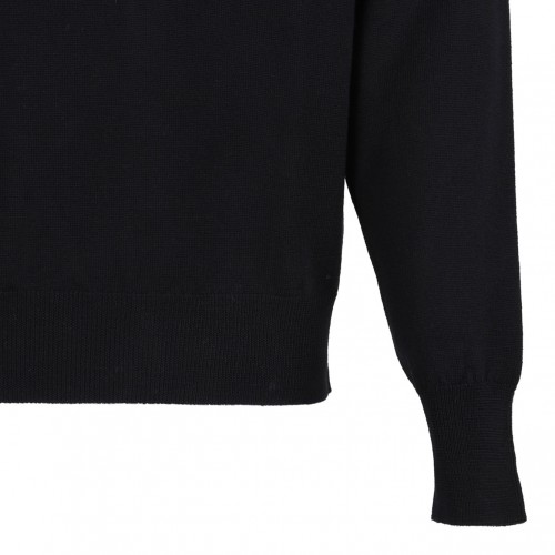 Black Logo Embroidered Sweater