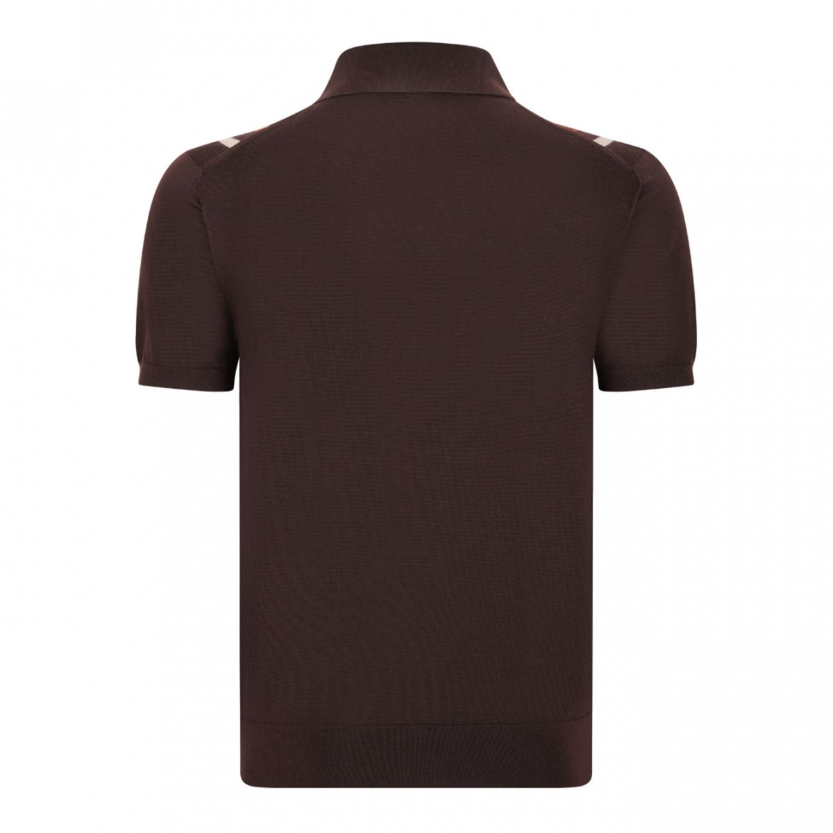 Brown and Blue Cotton-Jacquard Pique Polo Shirt