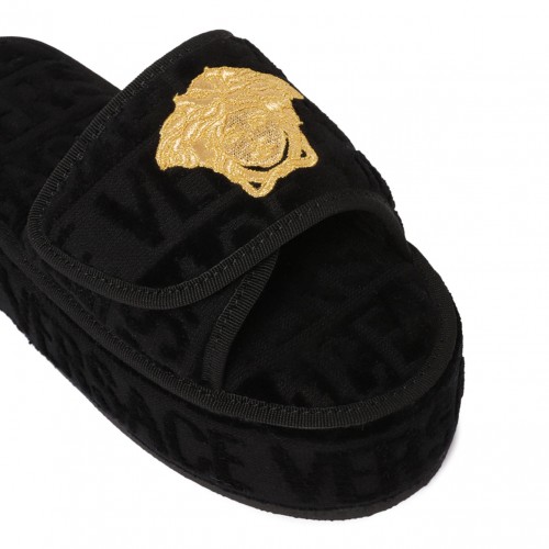 Black I Heart Barroque Slippers