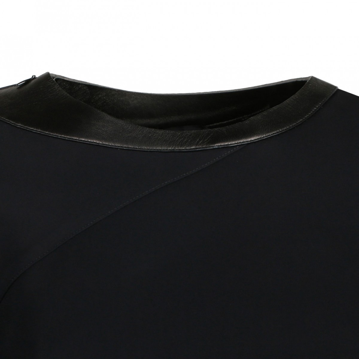 Black Leather Cut Out Long Sleeved Dress