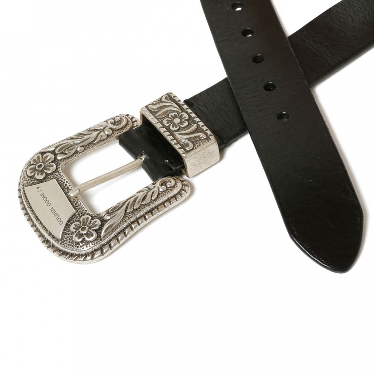 Black Engraved Logo Belt