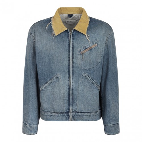 Blue Denim Bomber Jacket
