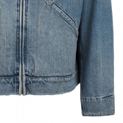 Blue Denim Bomber Jacket