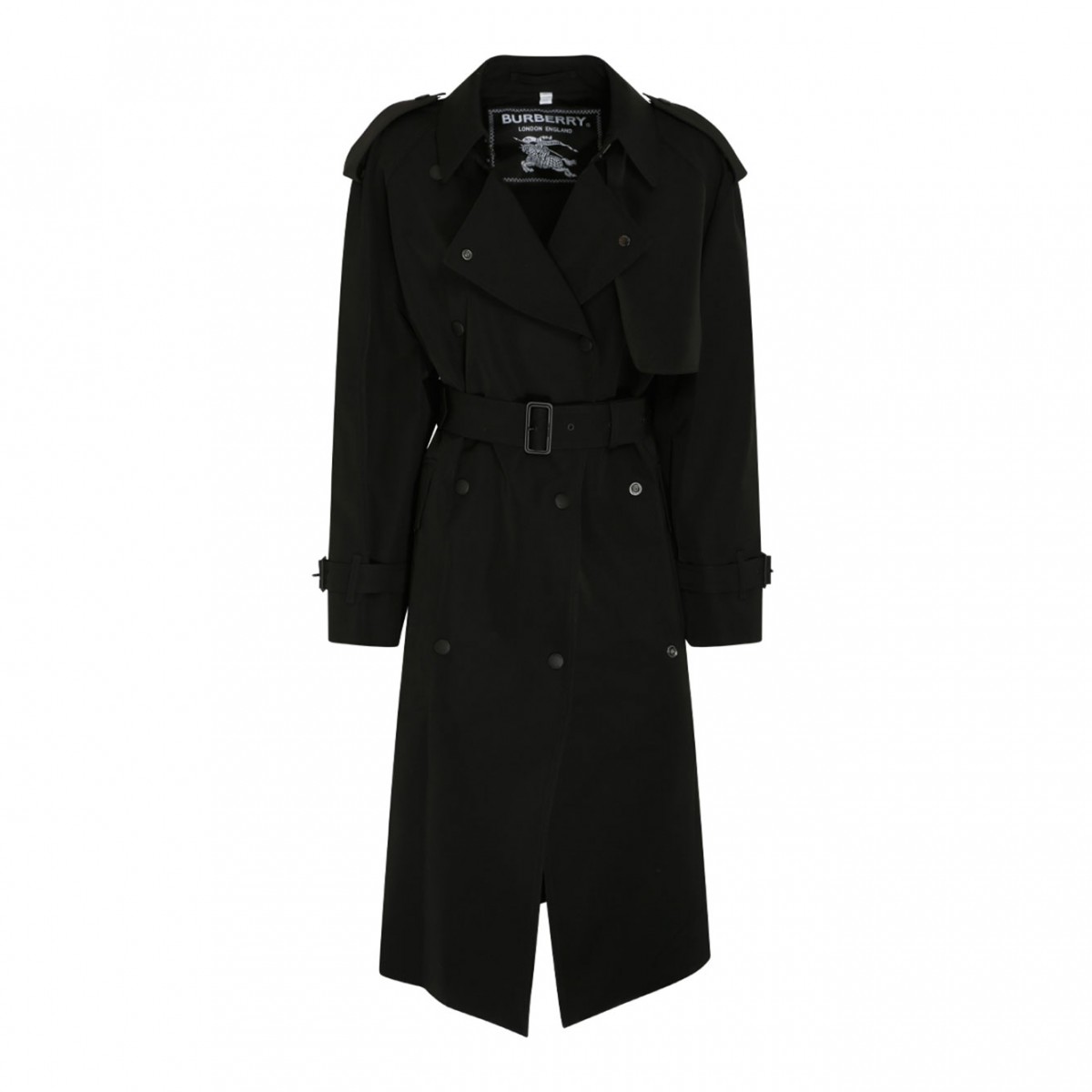 Black Technical Twill Trench Coat