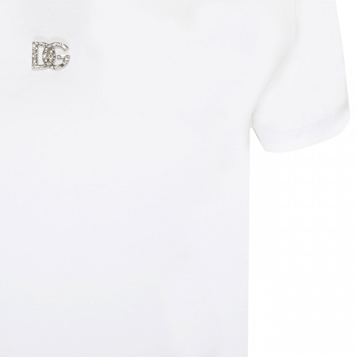 White Crystal Embellished T-Shirt