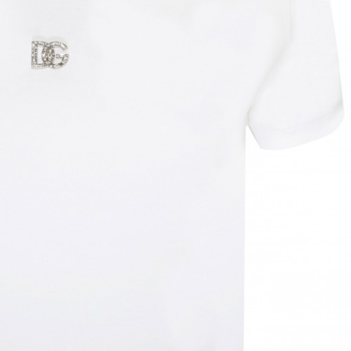 White Crystal Embellished T-Shirt