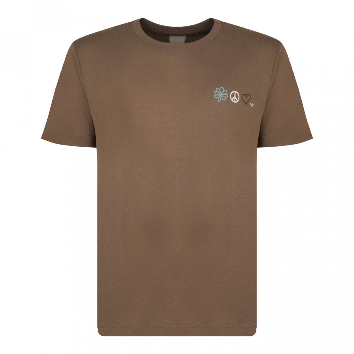 Brown Shitake Flower Peace T-Shirt