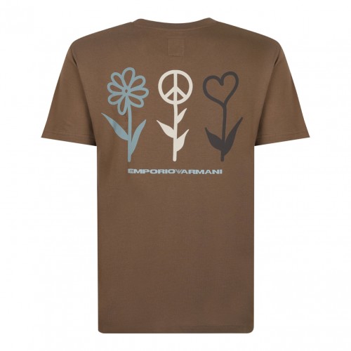Brown Shitake Flower Peace T-Shirt 2