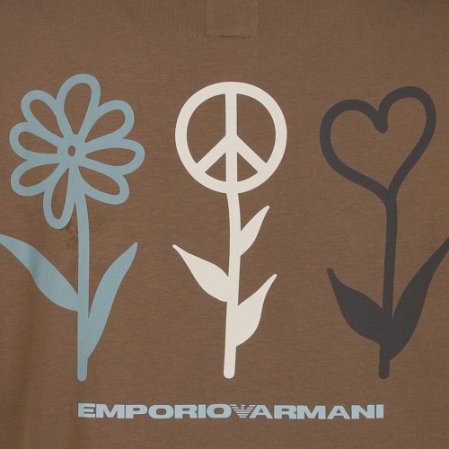 Brown Shitake Flower Peace T-Shirt