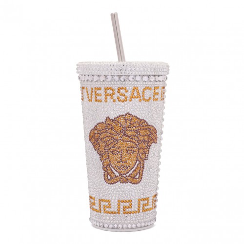 White Travel Cup With Medusa Crystals