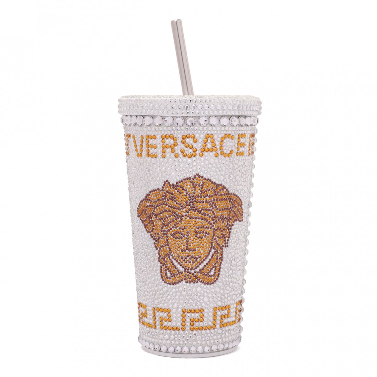 White Travel Cup With Medusa Crystals