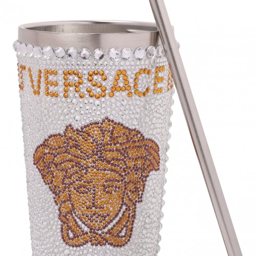 White Travel Cup With Medusa Crystals
