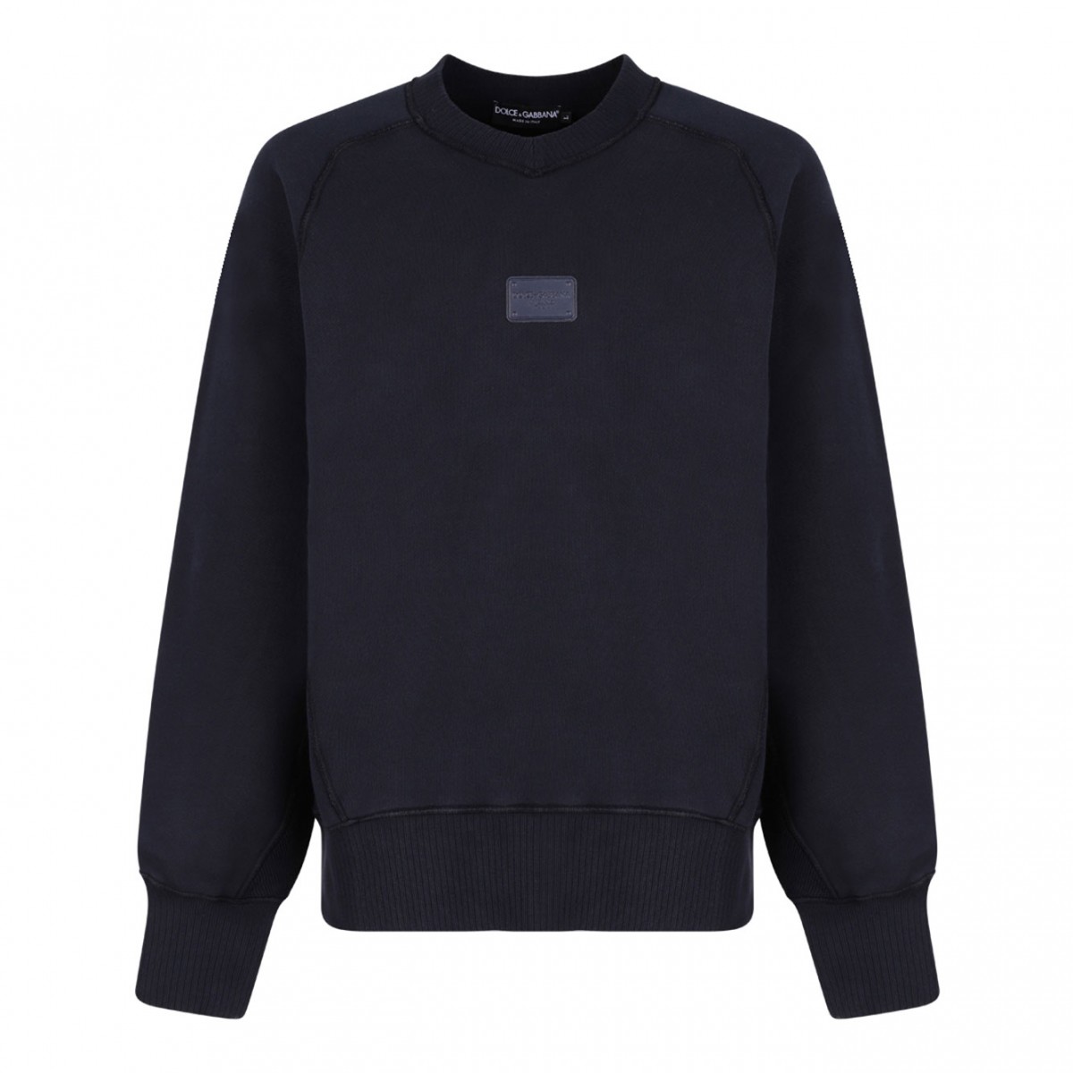 Midnight Blue Logo-Plaque Sweatshirt