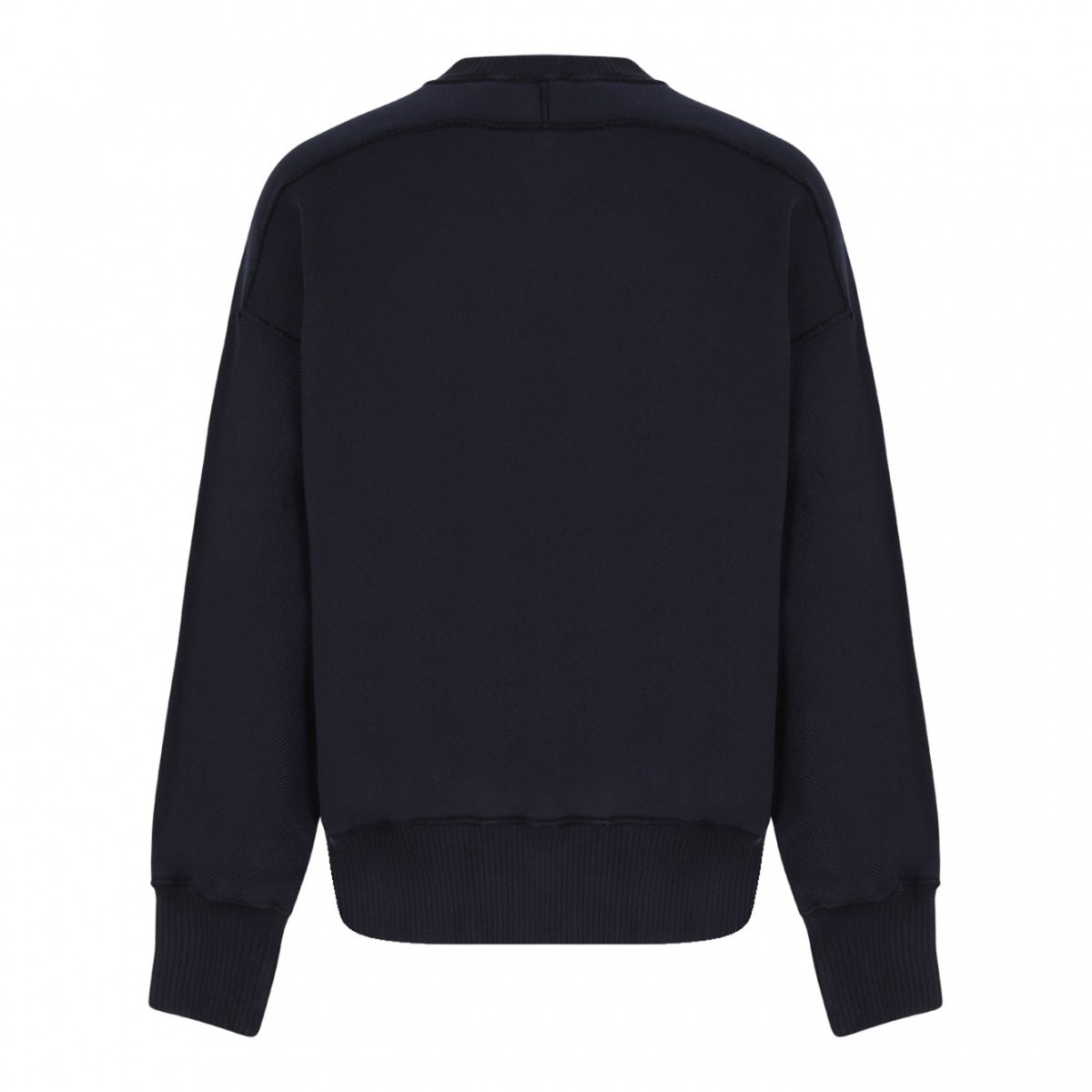 Midnight Blue Logo-Plaque Sweatshirt