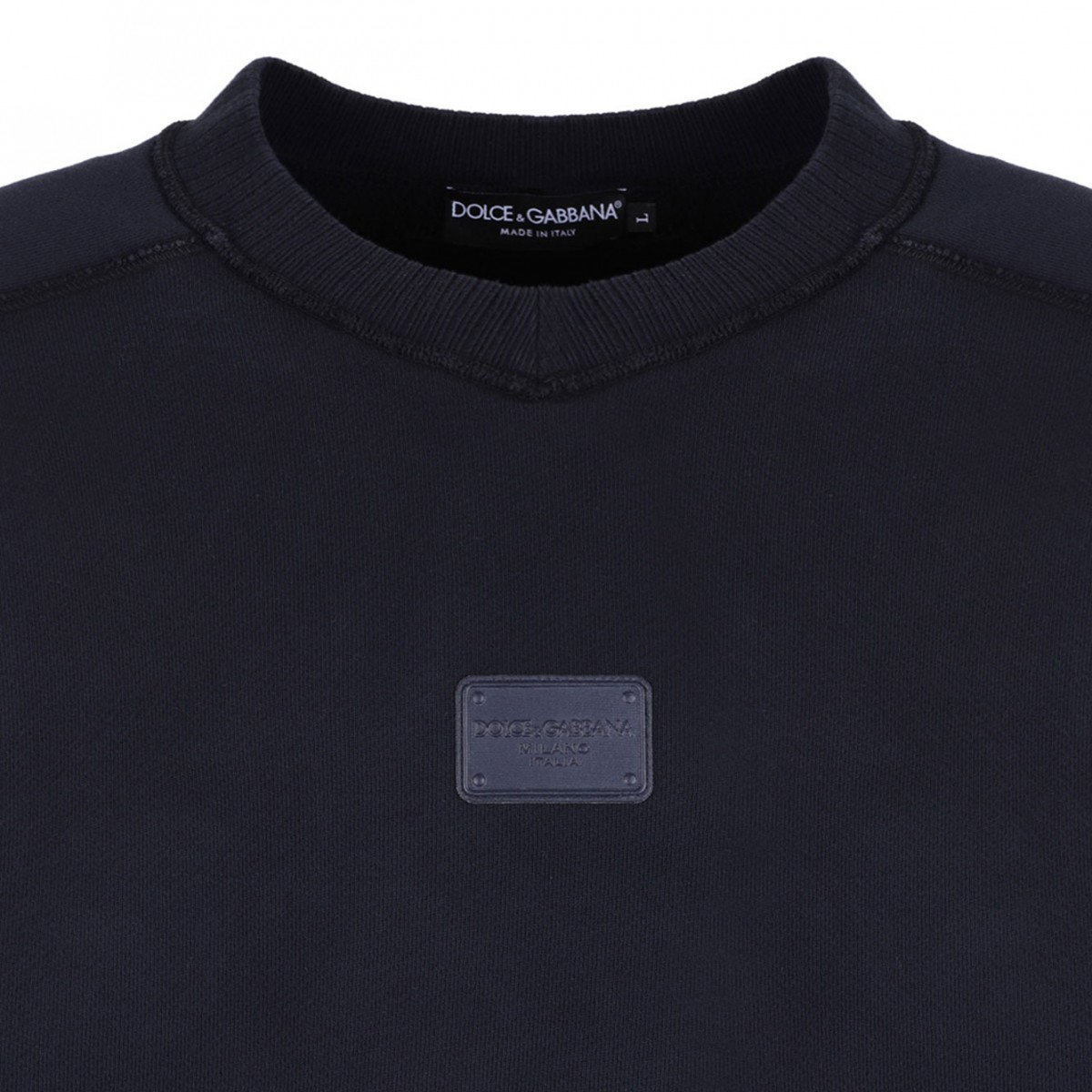 Midnight Blue Logo-Plaque Sweatshirt