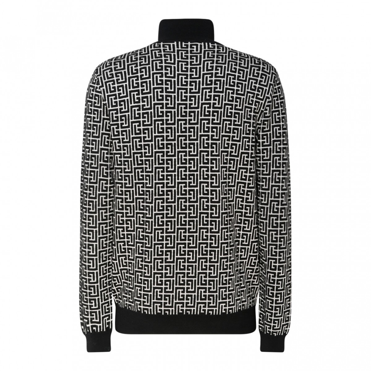 Navy Blue and Off White Monogram Print Jumper