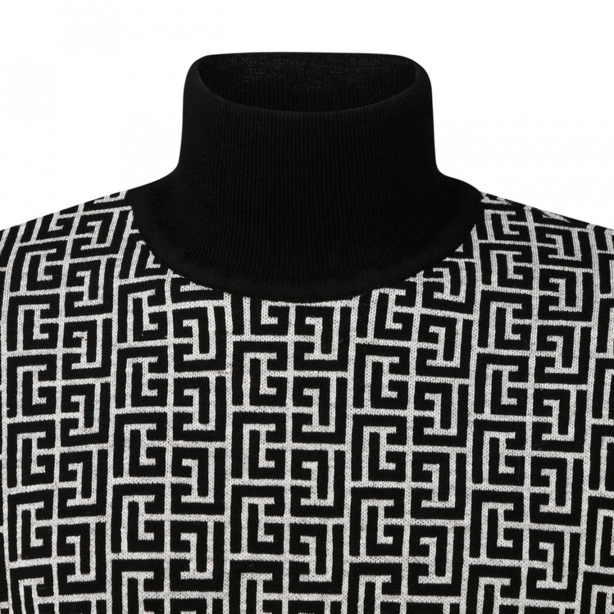 Navy Blue and Off White Monogram Print Jumper