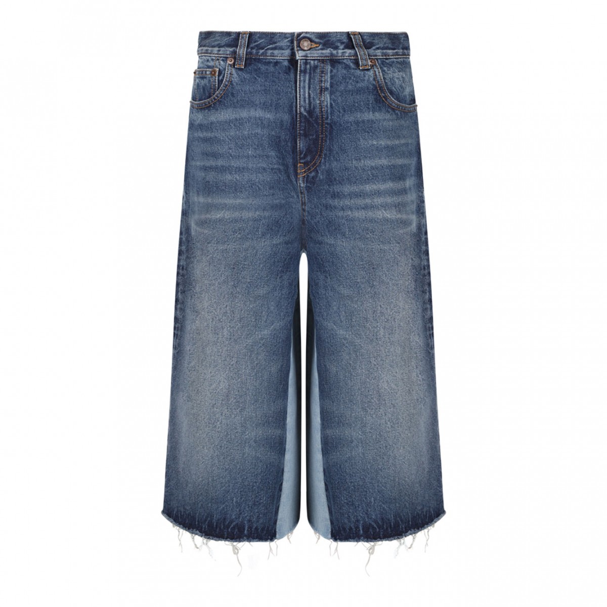 Blue Patchwork Denim Shorts