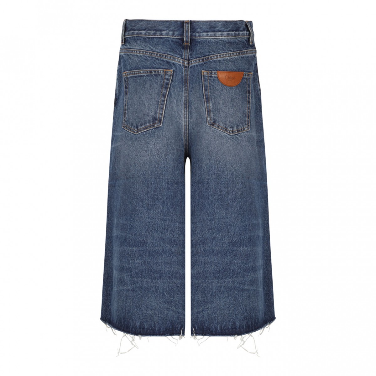 Blue Patchwork Denim Shorts