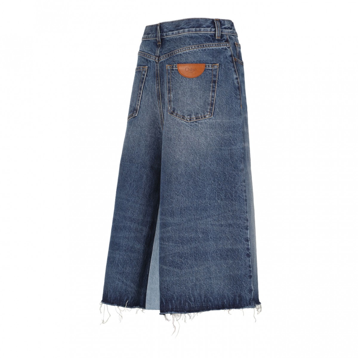 Blue Patchwork Denim Shorts